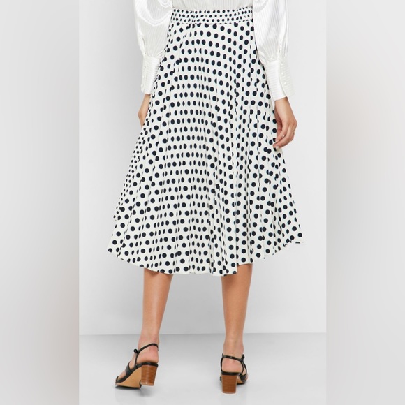 Topshop Spot Print Flared Midi Skirt Size 8 - Picture 2 of 4